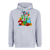 Heather Grey Football Frappe Heavyweight Hoodie - FaDigitalArtStudio