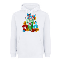 White Football Frappe Heavyweight Hoodie - FaDigitalArtStudio
