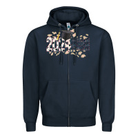 Navy 2024 motivated educated graduated Zipper Hoodie - CowGirlArtShop
