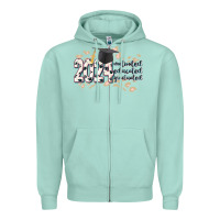 Seafoam 2024 motivated educated graduated Zipper Hoodie - CowGirlArtShop