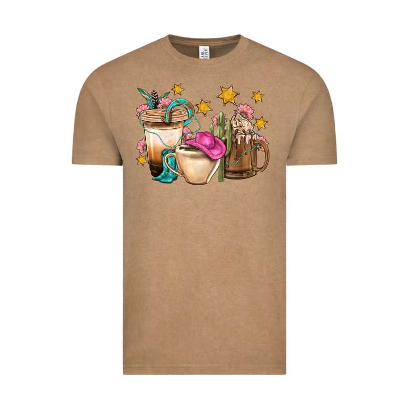 Western Cowgirl Coffee Cup Bbs Vintage Tee by BundleAndBundleShop | Teevron