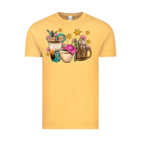 Vintage Mustard Western Cowgirl Coffee Cup Bbs Vintage Tee - BundleAndBundleShop