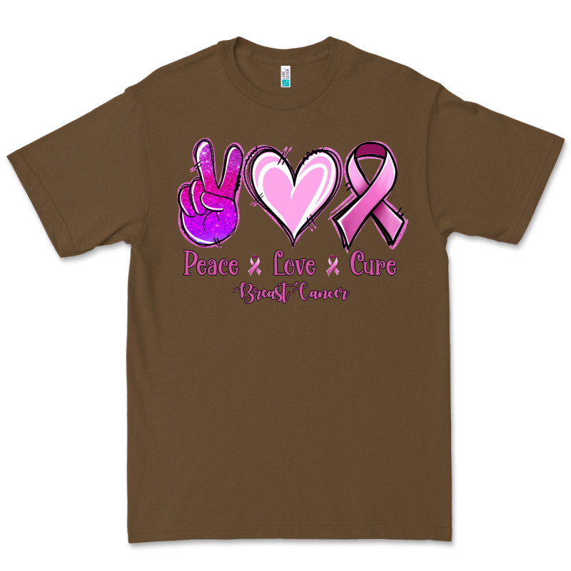 Peace Love Cure Breast Cancer Premium Tee by Jasminsmagicworld | Teevron