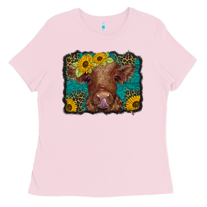 Western Leopard Buffalo Plaid Baby Highland Cow Ladies Tee by BarkalooDesign | Teevron