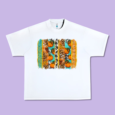 Fall Pumpkin Brushstroke Urban Heavy Tee Designed By Bundleandbundleshop