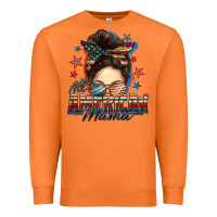 Carrot All American mama messy bun 4th of july Premium Sweatshirt - FaDigitalArtStudio