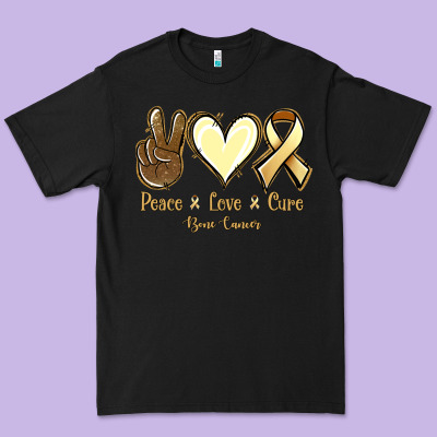 Peace Love Cure Bone Cancer Premium Tee Designed By Jasminsmagicworld