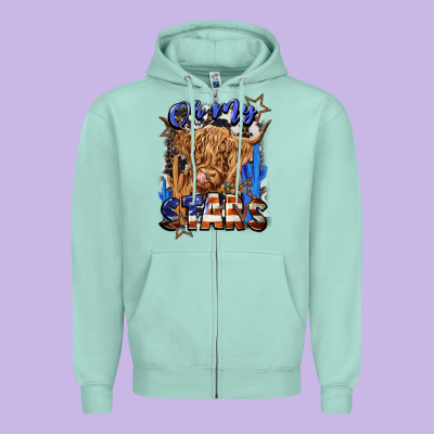 Oh My Stars Zipper Hoodie Designed By Cowgirlartshop