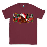 Burgundy Western Mom With Woman In Santa Hat Classic Tee - BundleAndBundleShop
