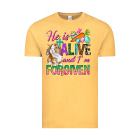 Vintage Mustard He Is Alive And I'm Forgiven Vintage Tee - BundleAndBundleShop