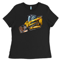 Black Compact Track Loader Ladies Tee - LillyAllenDesigns