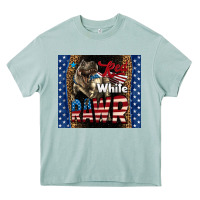 Red White Rawr Dinosaur T-rex Heavy Core Tee | Teevron
