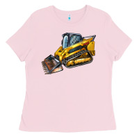 Bubblegum Pink Compact Track Loader Ladies Tee - LillyAllenDesigns