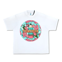 White teacher floral pencil round earring Urban Heavy Tee - BundleAndBundleShop