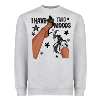Heather Grey I Have Two Moods Black Sneakers Afro Girl Heavyweight Sweatshirt - texasbilliewilder