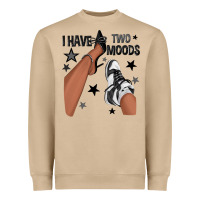 I Have Two Moods Black Sneakers Afro Girl Heavyweight Sweatshirt | Teevron