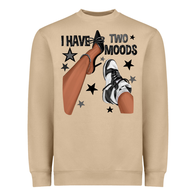 I Have Two Moods Black Sneakers Afro Girl Heavyweight Sweatshirt by texasbilliewilder | Teevron
