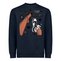 Navy I Have Two Moods Black Sneakers Afro Girl Heavyweight Sweatshirt - texasbilliewilder
