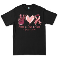 Black Peace Love Cure Uterine Cancer Premium Tee - Jasminsmagicworld