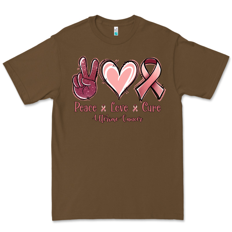 Peace Love Cure Uterine Cancer Premium Tee by Jasminsmagicworld | Teevron