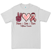 Dove Grey Peace Love Cure Uterine Cancer Premium Tee - Jasminsmagicworld