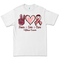 White Peace Love Cure Uterine Cancer Premium Tee - Jasminsmagicworld
