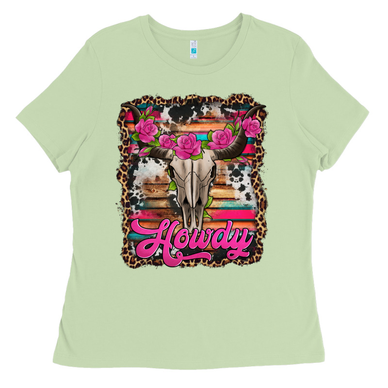 Howdy Valentine's Day Bull Skull Ladies Tee by Jasminsmagicworld | Teevron