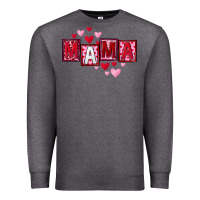 Charcoal Heather Mother's Day mama hearts Premium Sweatshirt - FaDigitalArtStudio