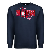 Navy Mother's Day mama hearts Premium Sweatshirt - FaDigitalArtStudio