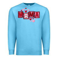 Ocean Blue Mother's Day mama hearts Premium Sweatshirt - FaDigitalArtStudio