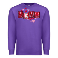 Purple Mother's Day mama hearts Premium Sweatshirt - FaDigitalArtStudio