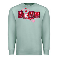 Seafoam Mother's Day mama hearts Premium Sweatshirt - FaDigitalArtStudio