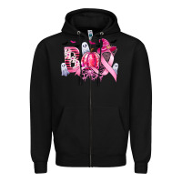 Black boo pink pumpkin witch breast cancer Zipper Hoodie - CowGirlArtShop