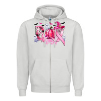 Dove Grey boo pink pumpkin witch breast cancer Zipper Hoodie - CowGirlArtShop