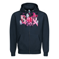 Navy boo pink pumpkin witch breast cancer Zipper Hoodie - CowGirlArtShop