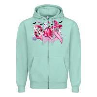 Seafoam boo pink pumpkin witch breast cancer Zipper Hoodie - CowGirlArtShop