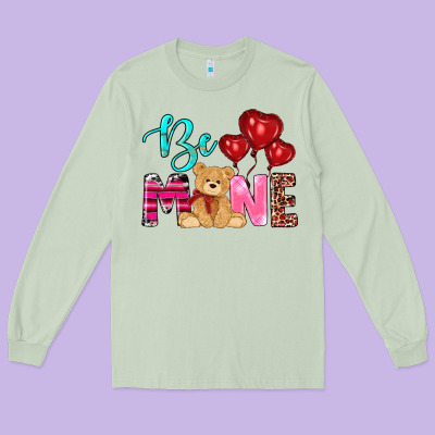 Valentine's Day Be Mine Tedybear Long Sleeve Tee Designed By Ranaportraitstore