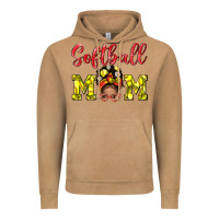 Vintage Camel Softball Mom And Afro Messy Bun Mom Vintage Hoodie - BundleAndBundleShop