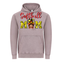 Softball Mom And Afro Messy Bun Mom Vintage Hoodie | Teevron