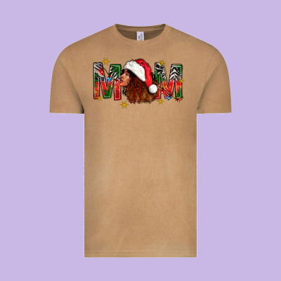 Western Mom With Woman In Santa Hat Vintage Tee Designed By Bundleandbundleshop