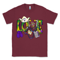Burgundy Mardi Gras Love Nurse Classic Tee - BundleAndBundleShop