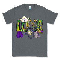 Charcoal Heather Mardi Gras Love Nurse Classic Tee - BundleAndBundleShop