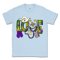 Dusty Blue Mardi Gras Love Nurse Classic Tee - BundleAndBundleShop