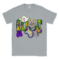 Heather Grey Mardi Gras Love Nurse Classic Tee - BundleAndBundleShop