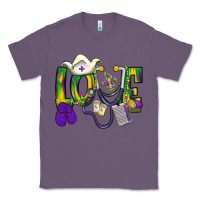 Lavender Mardi Gras Love Nurse Classic Tee - BundleAndBundleShop