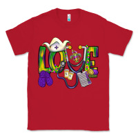 Red Mardi Gras Love Nurse Classic Tee - BundleAndBundleShop