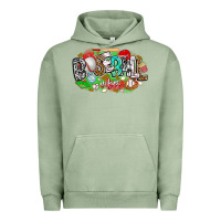 Pigment Oil Green baseball vibes Urban Hoodie - CowhideDigitalArt