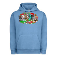 Pigment Pebble Blue baseball vibes Urban Hoodie - CowhideDigitalArt