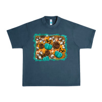 Midnight Navy fall pumpkin distressed background Urban Heavy Tee - BundleAndBundleShop