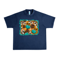 Navy fall pumpkin distressed background Urban Heavy Tee - BundleAndBundleShop
